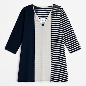 NWT Shiraleah Tunic Beach Coverup Boho Summer Top Resort Navy White Stripes XL